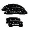 MGP 4 Caliper Covers Engraved Front Acura Engraved Rear MDX Black finish silver ch thumbnail 8