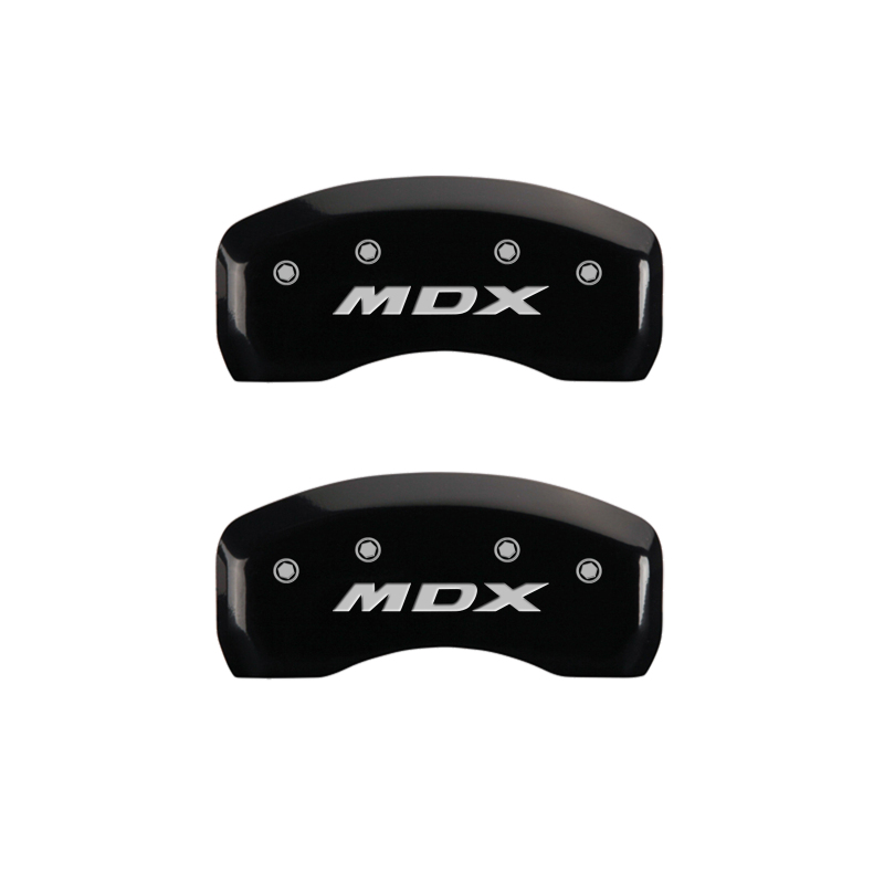 MGP 4 Caliper Covers Engraved Front Acura Engraved Rear MDX Black finish silver ch thumbnail 9