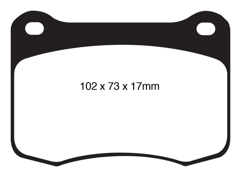EBC 08+ Lexus IS-F 5.0 Yellowstuff Rear Brake Pads thumbnail 2