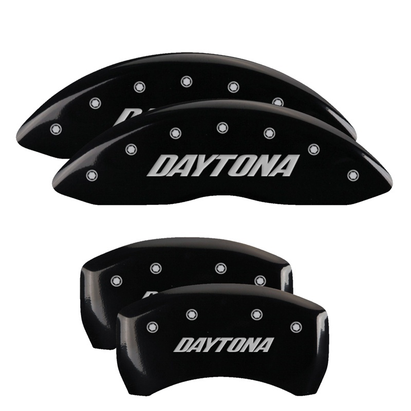 MGP 4 Caliper Covers Engraved Front & Rear With stripes/Avenger Yellow finish black ch thumbnail 6