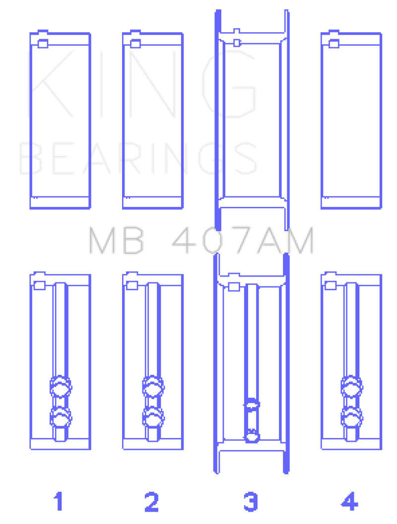 King Engine Bearings Chrysler Valient Crankshaft Main Bearings thumbnail 3