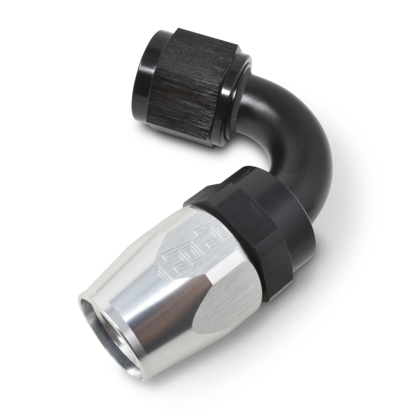 Russell Performance -12 AN Black/Silver 120 Degree Tight Radius Full Flow Swivel Hose End thumbnail 5