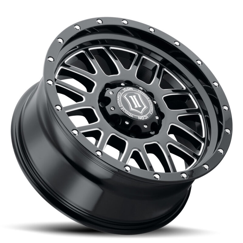 ICON Alpha 20x9 / 6x5.5 / 16mm / 5.625in BS Gloss Black Wheel w/ Milled Windows thumbnail 2