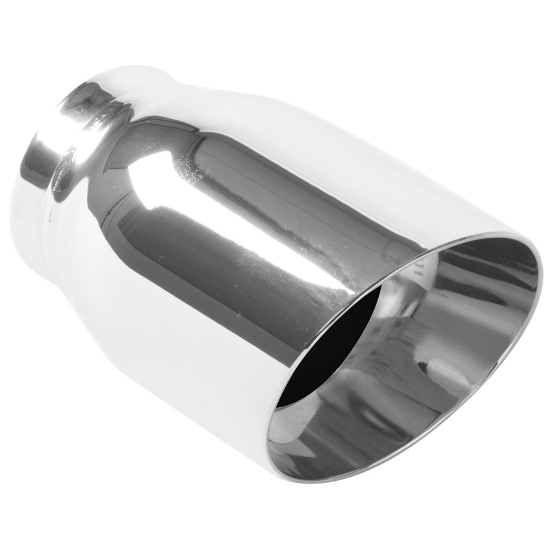 MagnaFlow Tip Stainless Double Wall Round Single Outlet Polished 3.5in DIA 2.5in Inlet 5.5in Length thumbnail 3