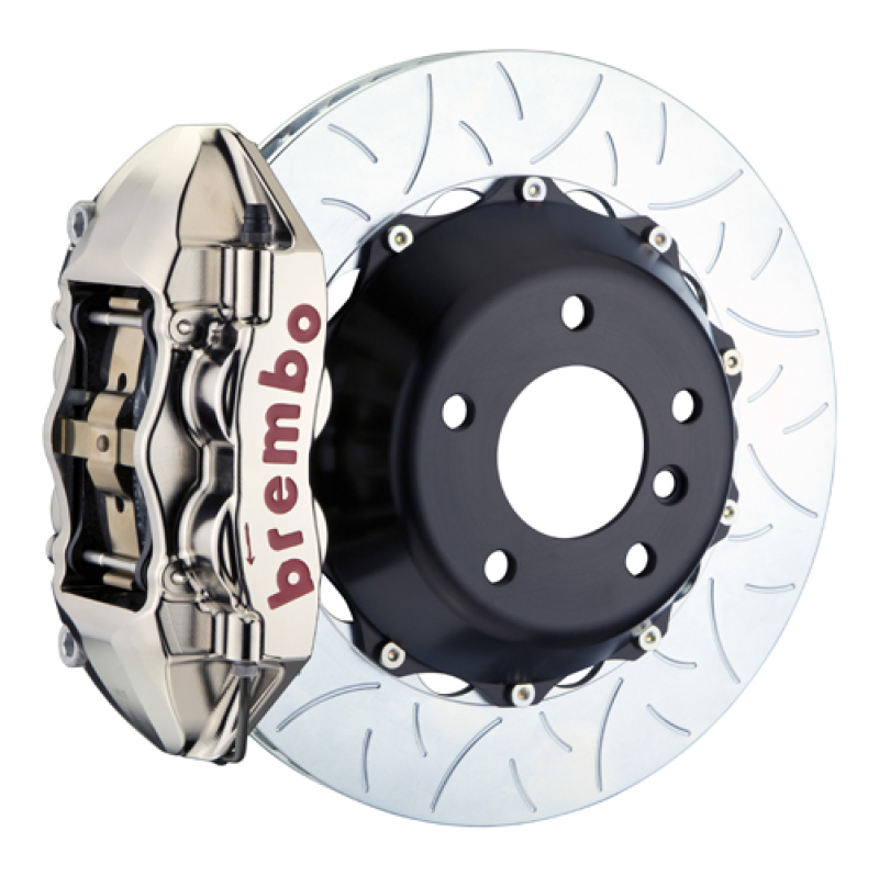 Brembo 19+ Mazda3 Front GTR BBK 4 Piston Billet345x28 2pc Rotor Slotted Type-3- Nickel Plated