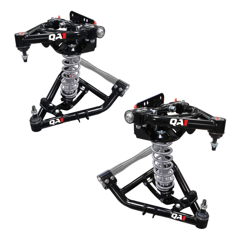 QA1 1967-91 C20/R20 Front Coilover Conversion Systems 52619-S750 Conversion, Single Adjustable Shocks, 750 lb. Spring Rate, Upper and Lower Control Arms, Tubular, Black Powdercoated, Chevy, GMC, Kit thumbnail 2