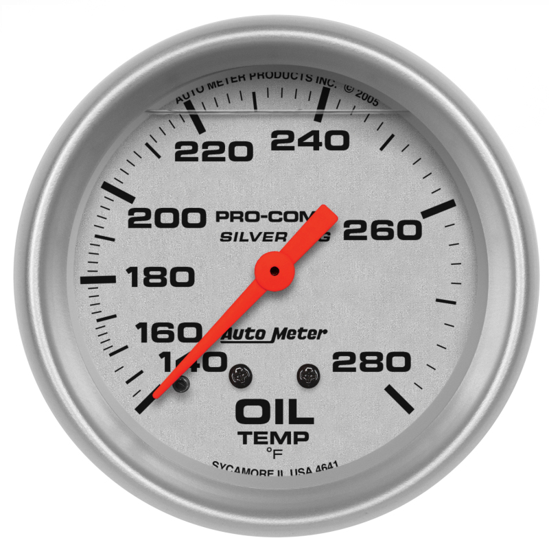 AutoMeter Gauge Oil Temp 2-5/8in. 140-280 Deg. F 8ft. Liquid Filled Mech Ultra-Lite thumbnail 3
