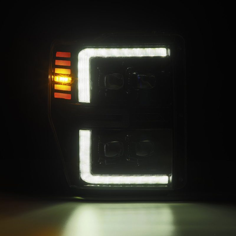 AlphaRex 08-10 Ford F250-550 NOVA-Series LED Projector Headlights Alpha-Blk w/Activ Light/Seq Signal thumbnail 6