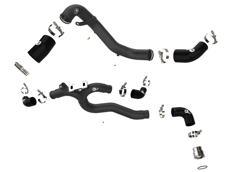 BladeRunner 3 IN Aluminum Hot and Cold Charge Pipe Kit Black