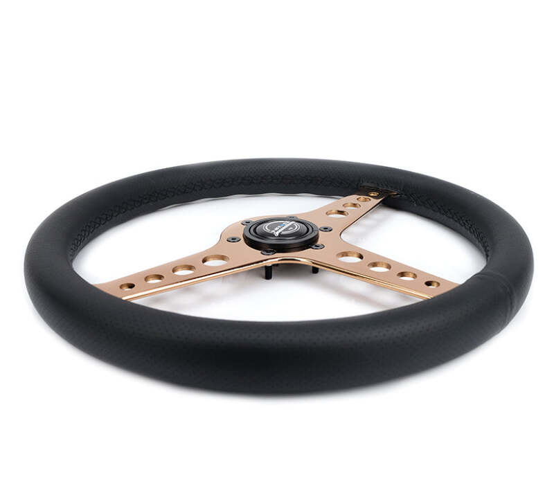 NRG Light Weight Gaming Steering Wheel - Driftz 350mm 3 Rose Gold Spokes Perforated Leather thumbnail 8