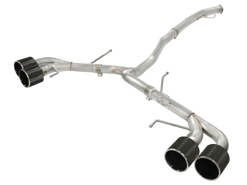 aFe Takeda 3in SS Exhaust Cat-Back 09-14 Nissan GTR V6 3.8L Carbon Fiber Tips thumbnail 2