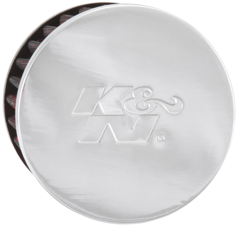K&N 1.75in Flange ID x 3in OD x 2.5in H Chrome Finish Rubber Base Crankcase Vent Filter thumbnail 4