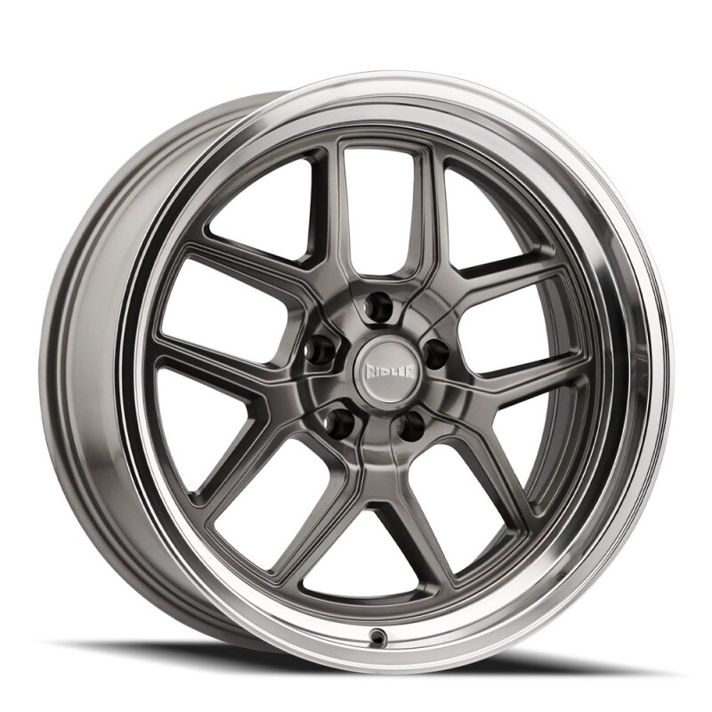 Ridler 610 17x7 / 5x120.65 BP / 0mm Offset / 83.82mm Hub Gloss Grey Polished Wheel