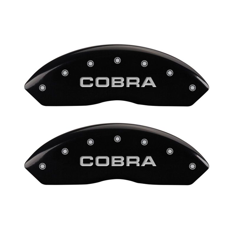 MGP 4 Caliper Covers Engraved Front Cobra Engraved Rear Snake Black finish silver ch thumbnail 7