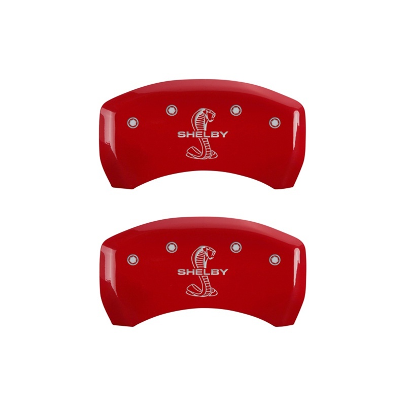 MGP Rear set 2 Caliper Covers Engraved Rear Tiffany Snake Red finish silver ch thumbnail 3