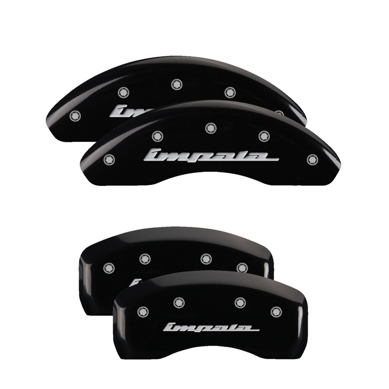 MGP 4 Caliper Covers Engraved Front & Rear Impala Black finish silver ch thumbnail 4