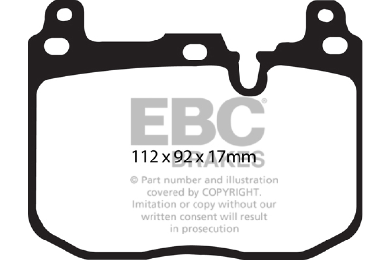 EBC 14-18 BMW M3 3.0 Twin Turbo (F80) Redstuff Front Brake Pads thumbnail 6