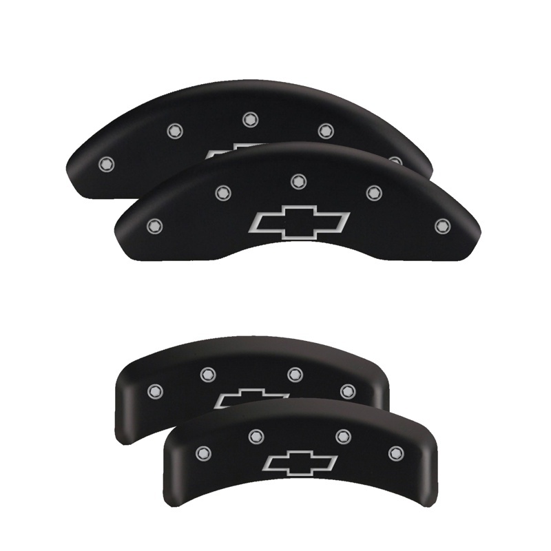 MGP 4 Caliper Covers Engraved Front & Rear Cursive/Charger Black finish silver ch thumbnail 3