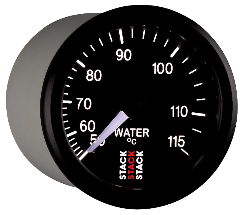 Autometer Stack Instruments 52mm 50-115 Celsius 3/8 BSPT (M) Mechanical Water Temp Gauge - Black thumbnail 8