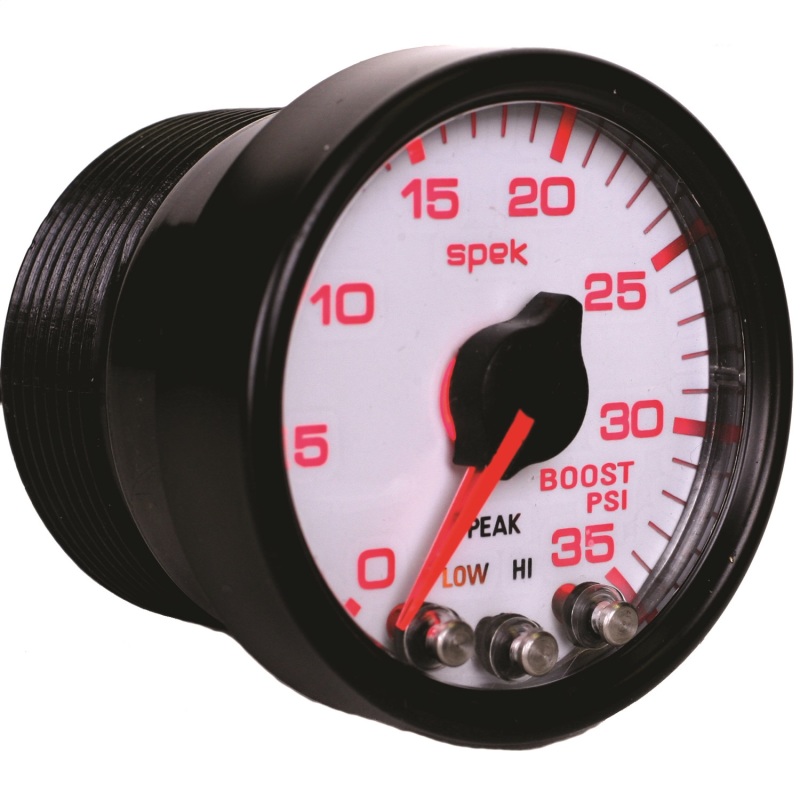Autometer Spek-Pro Gauge Boost 2 1/16in 35psi Stepper Motor W/Peak & Warn White/Black thumbnail 9