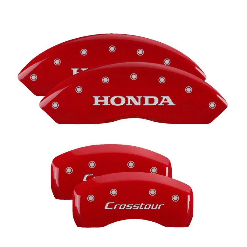 MGP 4 Caliper Covers Engraved Front Honda Engraved Rear Crosstour Red finish silver ch thumbnail 7