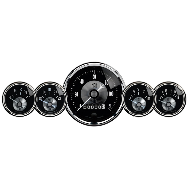 Autometer Prestige Series Black Diamond 3-3/8in Electric Speedometer 2-1/16in Electric Oil Pressure thumbnail 5