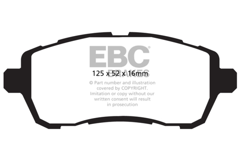 EBC 10+ Ford Fiesta 1.6 (FOR NON-ST/NON-TURBO) Greenstuff Front Brake Pads thumbnail 3
