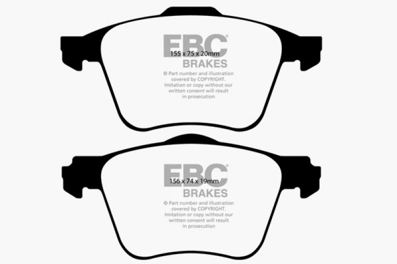 EBC 03-09 Volvo XC90 2.9 Twin Turbo Greenstuff Front Brake Pads thumbnail 3
