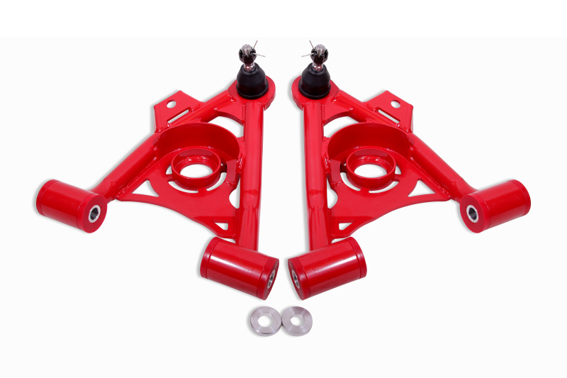 BMR 79-93 Fox Mustang Non-Adj Lower A-Arms Standard Ball Joint Spring Pocket - Red
