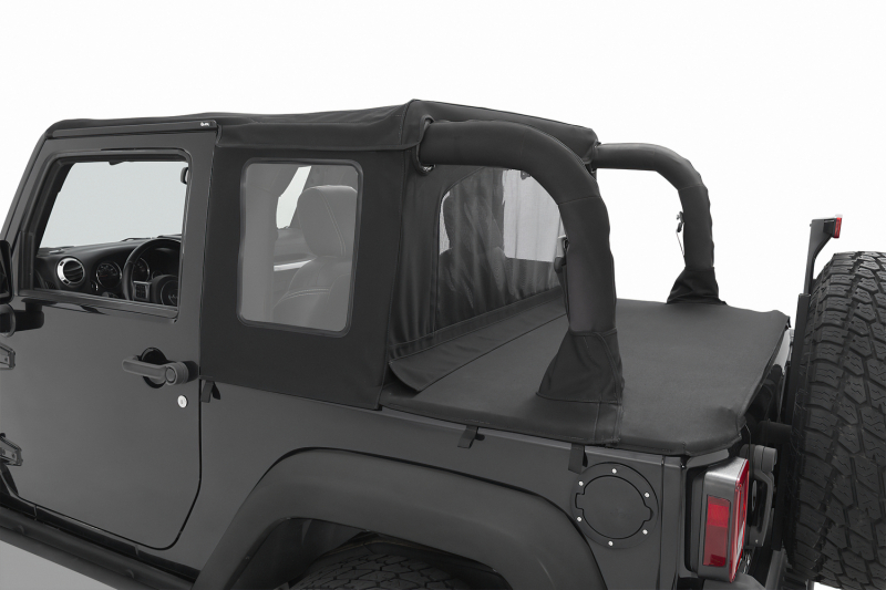 Bestop 07-18 Jeep Wrangler JK 2-Door Halftop Soft Top (Black Diamond) thumbnail 3
