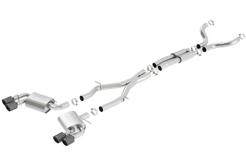 Borla 16-17 Chevy Camaro 6.2L 4in Dual CF Tips w/Black Core Dual Split Exit ATAK Catback Exhaust thumbnail 3
