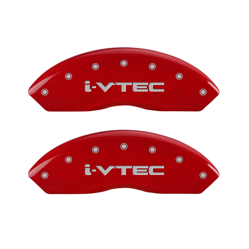 MGP 4 Caliper Covers Engraved Front & Rear i-Vtec Red finish silver ch thumbnail 6