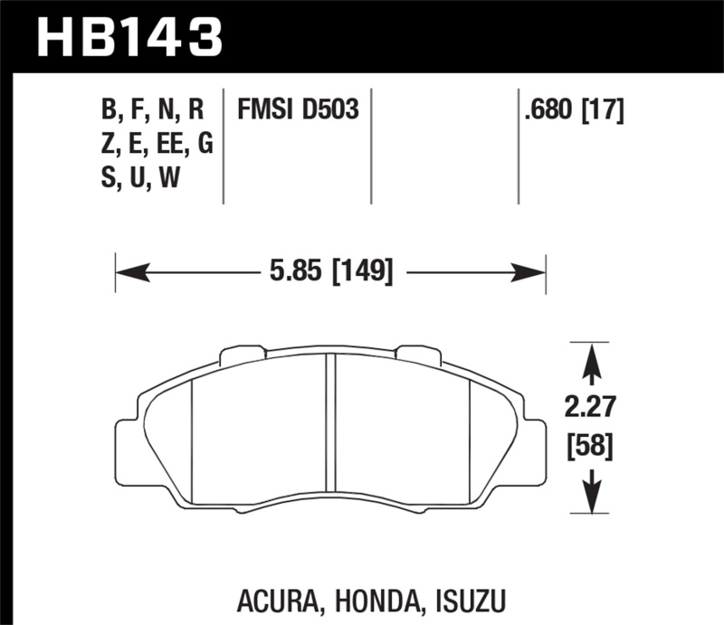 Hawk Acura / Honda / Isuzu DTC-70 Race Front Brake Pads thumbnail 7