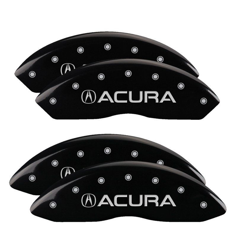 MGP 4 Caliper Covers Engraved Front & Rear Acura Black finish silver ch thumbnail 6