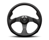 Momo Montecarlo Steering Wheel 320 mm - Black Leather/Red Stitch/Black Spokes thumbnail 2