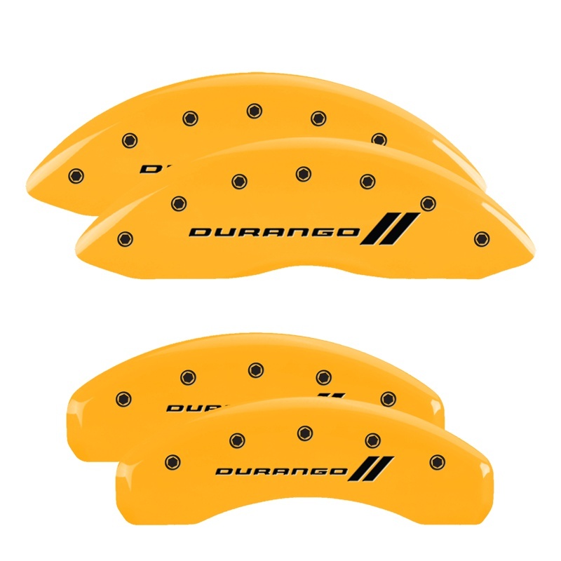 MGP 4 Caliper Covers Engraved Front & Rear 11-18 Dodge Durango Yellow Finish Black Durango II Logo thumbnail 3