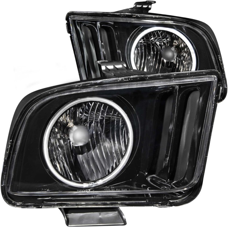 ANZO 2005-2009 Ford Mustang Crystal Headlights w/ Halo Black (CCFL) thumbnail 4