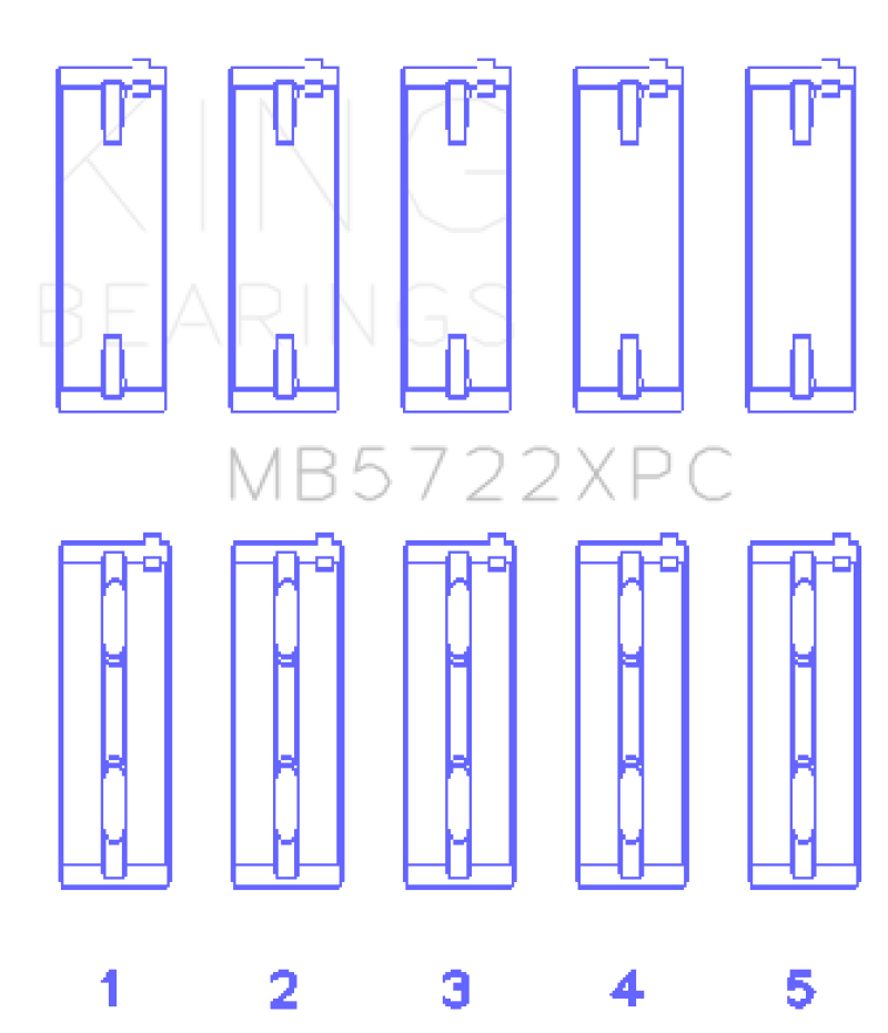 King Engine Bearings 2007+ Mitsubishi 4B11T EVO X Coated Performance Main Bearing Set - Size STD thumbnail 3