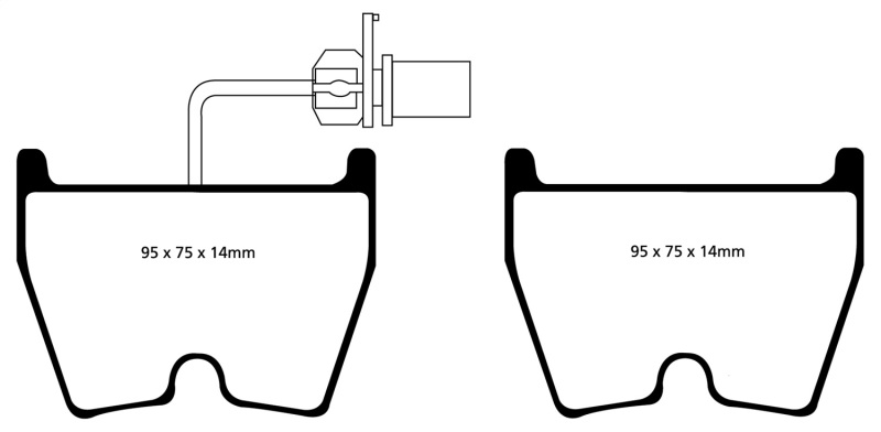 EBC 06-09 Audi RS4 4.2 (Cast Iron Rotors) Redstuff Front Brake Pads thumbnail 2