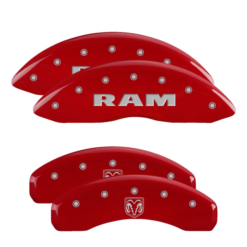 MGP 4 Caliper Covers Engraved Front & Rear MGP Red Finish Silver Char 2017 Buick Envision thumbnail 5