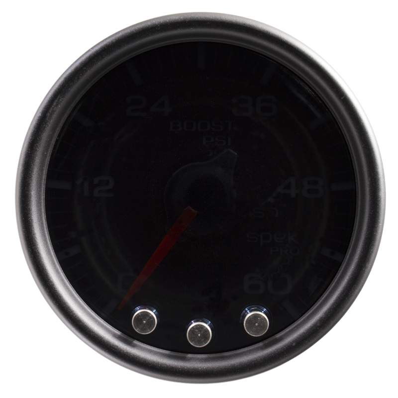 Autometer Spek-Pro Gauge Boost 2 1/16in 60psi Stepper Motor W/Peak & Warn Blk/Smoke/Black thumbnail 7