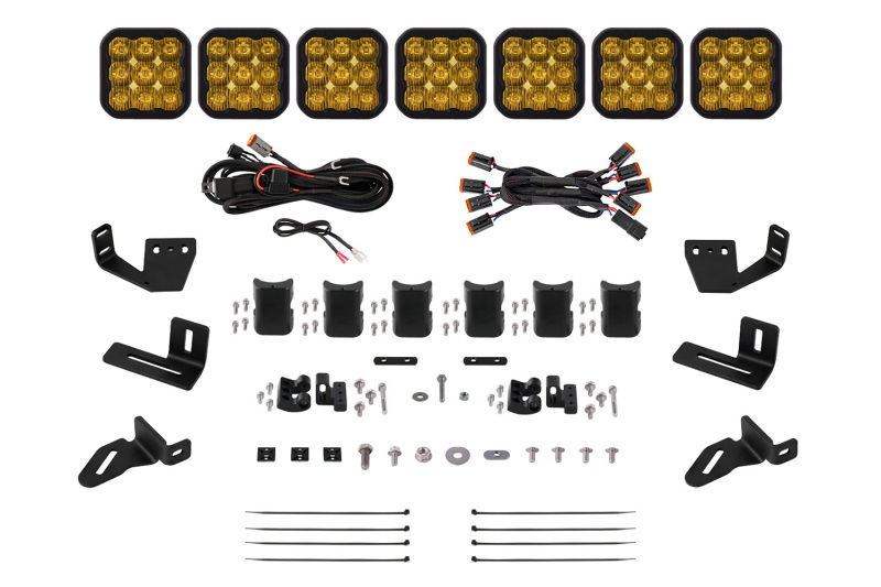 Diode Dynamics Prinsu/Sherpa Roof Racks-SS5 7-Pod CrossLink Mounting Kit - Pro Yellow Driving thumbnail 2