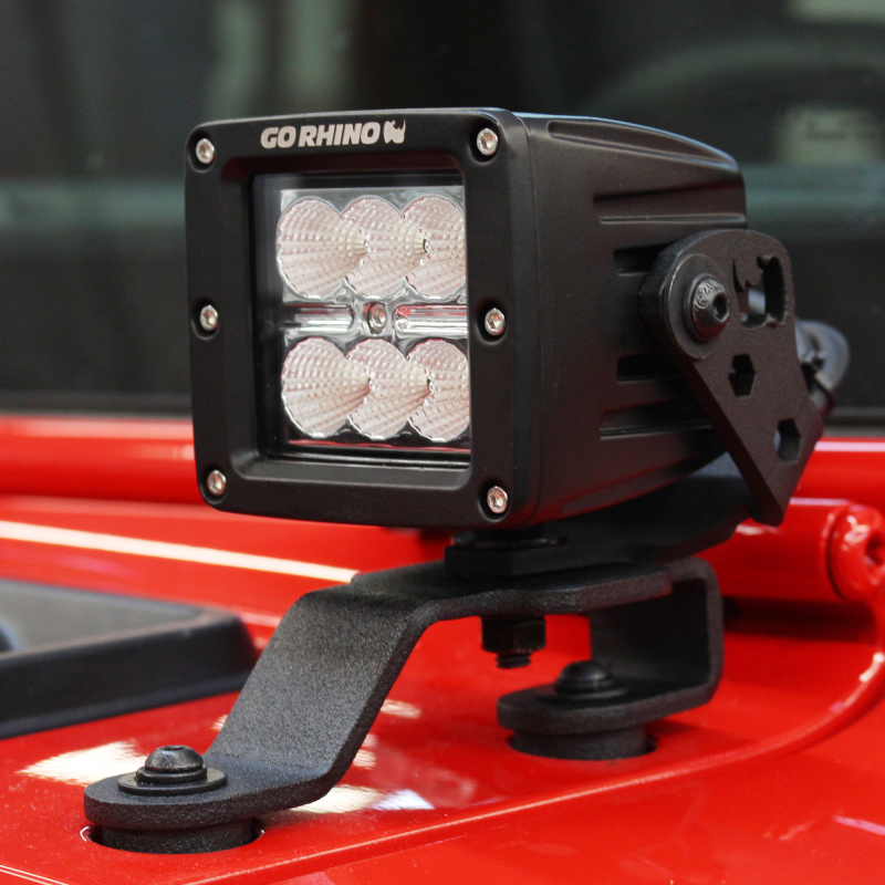 Go Rhino 18-20 Jeep Wrangler JL/JLU/Gladiator JT Light Mount - 3in Cube thumbnail 4