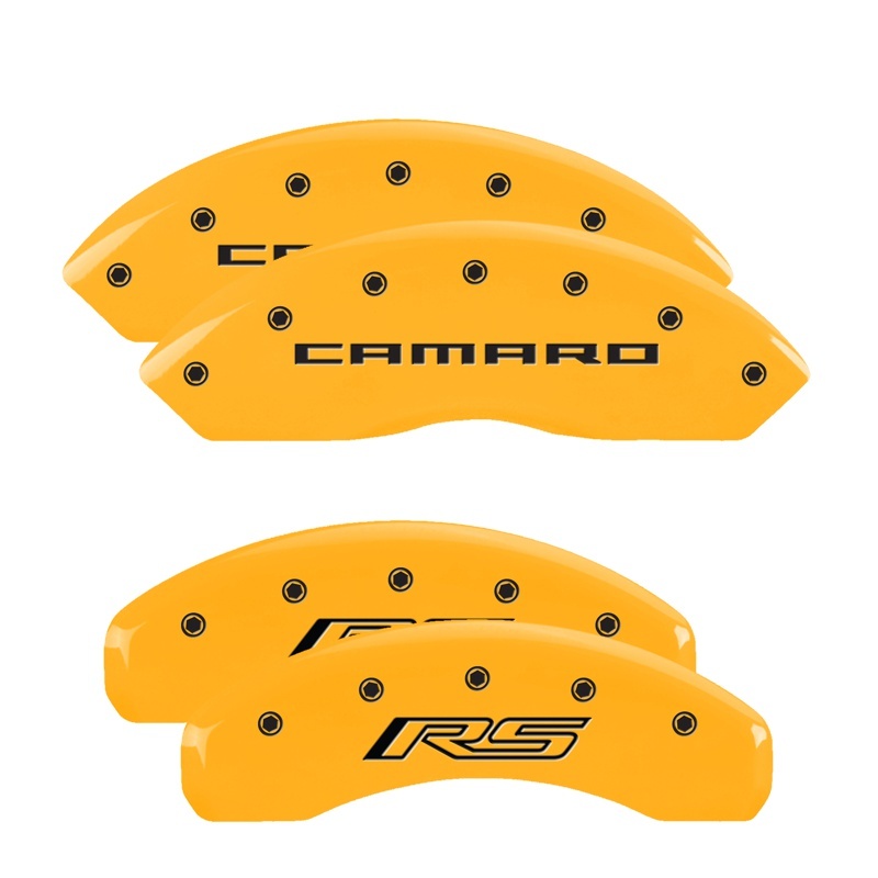 MGP 4 Caliper Covers Engraved Front & Rear MGP Yellow finish black ch thumbnail 5