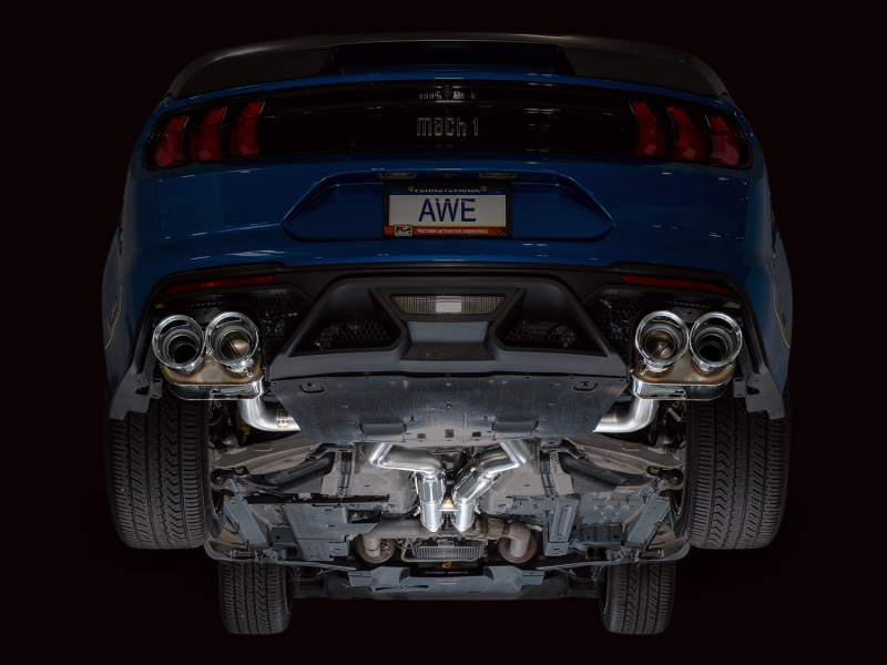 AWE Tuning 21-23 Ford Mustang Mach 1 SwitchPath Cat-Back Exhaust w/ Quad Chrome Silver Tips thumbnail 9