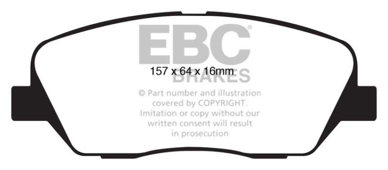 EBC 08-11 Kia Borrego 3.8 Ultimax2 Front Brake Pads thumbnail 6