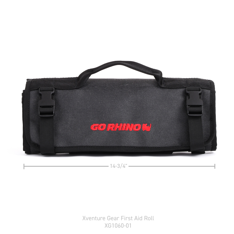 Go Rhino XVenture Gear First Aid Roll - Large (5x5in. Closed) 12oz Waxed Canvas - Black thumbnail 9