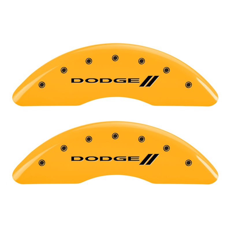 MGP 4 Caliper Covers Engraved F & R Stripes/Dodge Yellow Finish Black Char 2010 Dodge Ram 3500 thumbnail 4