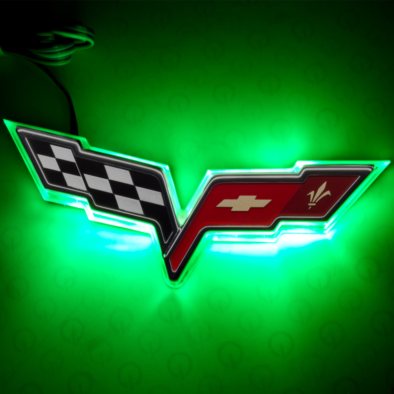 Oracle Chevrolet Corvette C6 Illuminated Emblem - Dual Intensity - Green thumbnail 2