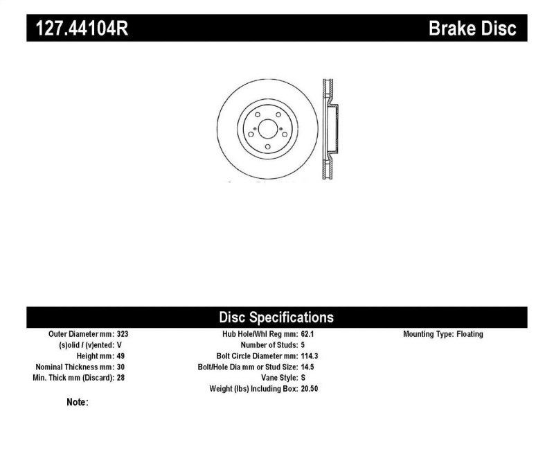 StopTech 5/93-98 Toyota Supra Turbo Right Front Slotted & Drilled Rotor thumbnail 3